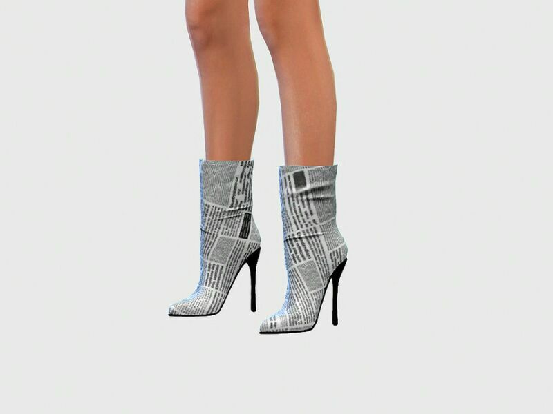 Newspaper Print Heeled Boots S74 By Mermaladesimtr 2 sims 4 cc newspaper print heeled boots s74 by mermaladesimtr 2