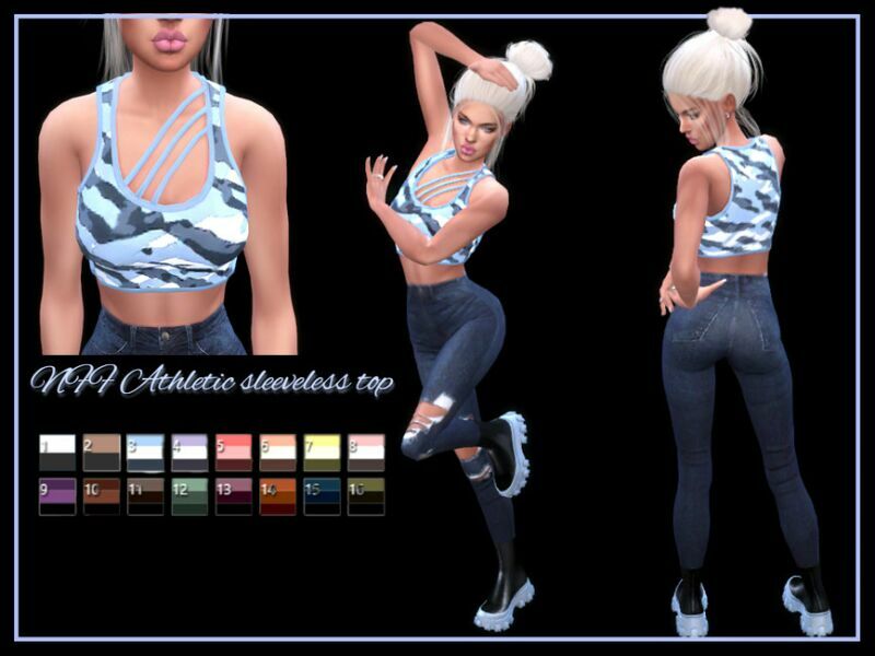 NFF Athletic Sleeveless TOP By Nadiafabulousflow 1 NFF Athletic Sleeveless TOP By Nadiafabulousflow Sims 4 CC