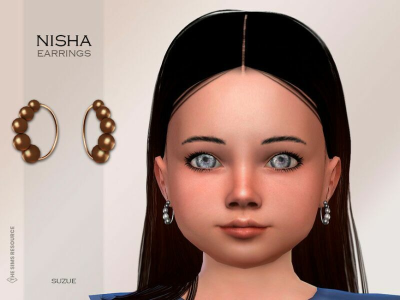 Nisha Earrings Toddler By Suzue 1 Nisha Earrings Toddler By Suzue Sims 4 CC