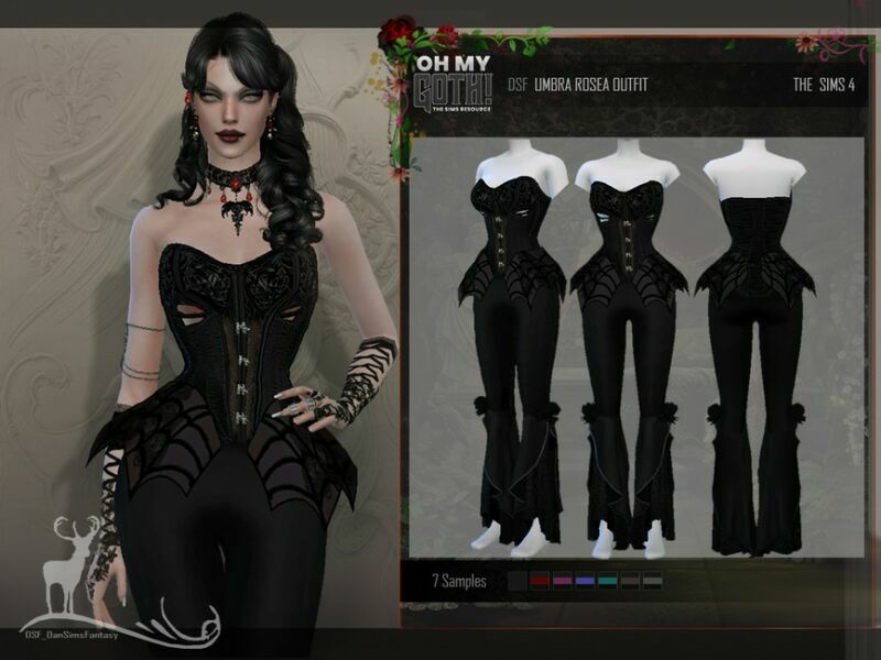 OH MY Goth _Umbra Rosea Outfit By Dansimsfantasy 1 OH MY Goth _Umbra Rosea Outfit By Dansimsfantasy Sims 4 CC