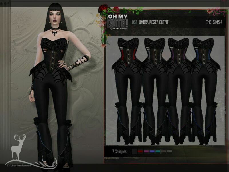 OH MY Goth _Umbra Rosea Outfit By Dansimsfantasy 2 sims 4 cc oh my goth umbra rosea outfit by dansimsfantasy 2