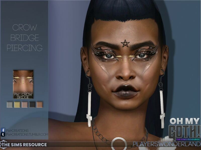 OH MY Goth – Crow Bridge Piercing By Playerswonderland 1 OH MY Goth – Crow Bridge Piercing By Playerswonderland Sims 4 CC
