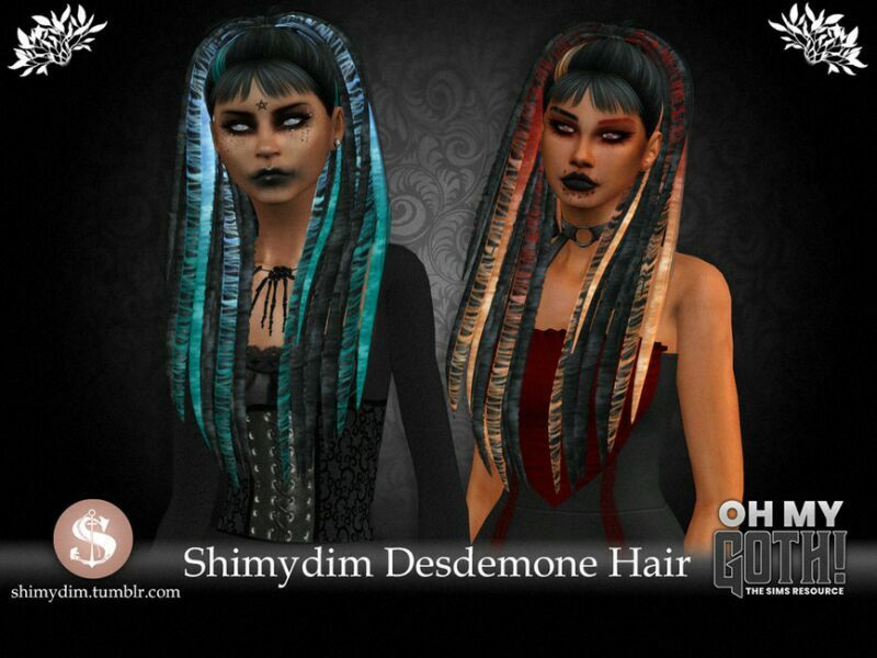 OH MY Goth! Desdemone Hairstyle By Shimydim 1 OH MY Goth! Desdemone Hairstyle By Shimydim Sims 4 CC