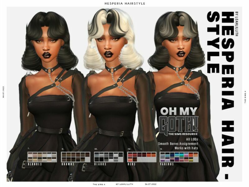 OH MY Goth Hesperia Hairstyle 1 OH MY Goth Hesperia Hairstyle Sims 4 CC