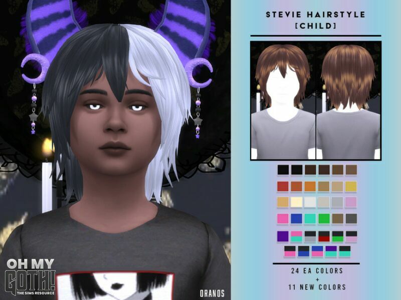 OH MY Goth! – Stevie Hairstyle (Child) By Oranostr 1 OH MY Goth! – Stevie Hairstyle (Child) By Oranostr Sims 4 CC