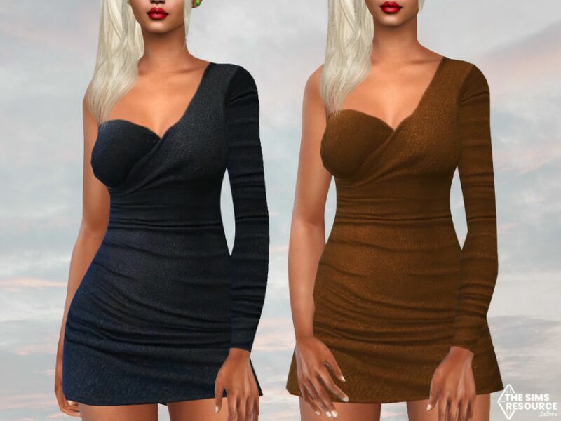 ONE Shoulder Elegant Formal Dresses By Saliwa 1 ONE Shoulder Elegant Formal Dresses By Saliwa Sims 4 CC
