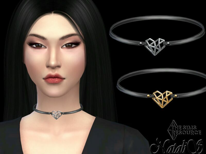 Origami Heart Choker By Natalis 1 Origami Heart Choker By Natalis Sims 4 CC