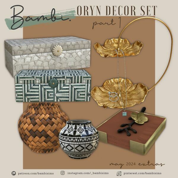 Oryn Decor SET By Bambisims 1 Oryn Decor SET By Bambisims Sims 4 CC
