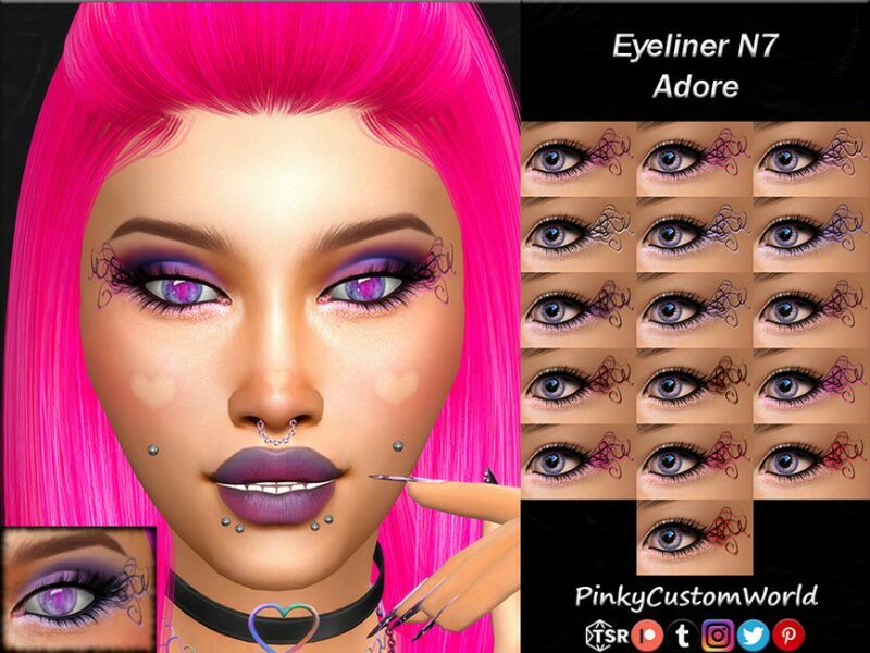 (Patreon) Eyeliner N7 – Adore By Pinkycustomworld 1 (Patreon) Eyeliner N7 – Adore By Pinkycustomworld Sims 4 CC