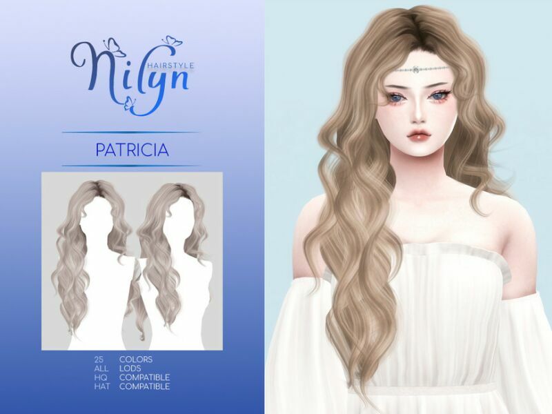 Patricia Hair – NEW Mesh By Nilyn 1 Patricia Hair – NEW Mesh By Nilyn Sims 4 CC