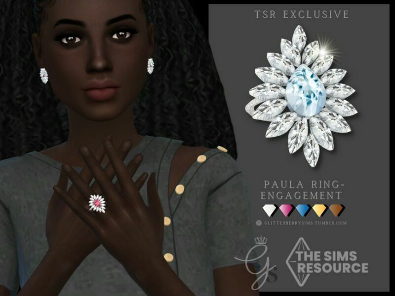 Paula Ring- Engagement Ring By Glitterberryfly 1 Paula Ring- Engagement Ring By Glitterberryfly Sims 4 CC