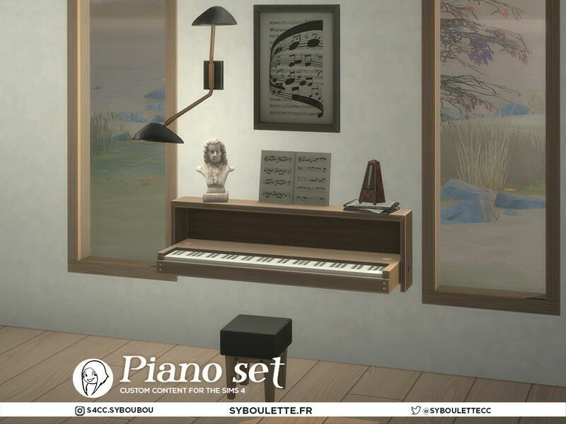 Piano SET By Syboubou 1 Piano SET By Syboubou Sims 4 CC