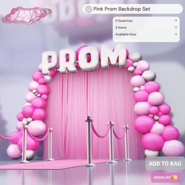 Pink Prom Backdrop SET 2 sims 4 cc pink prom backdrop set 3