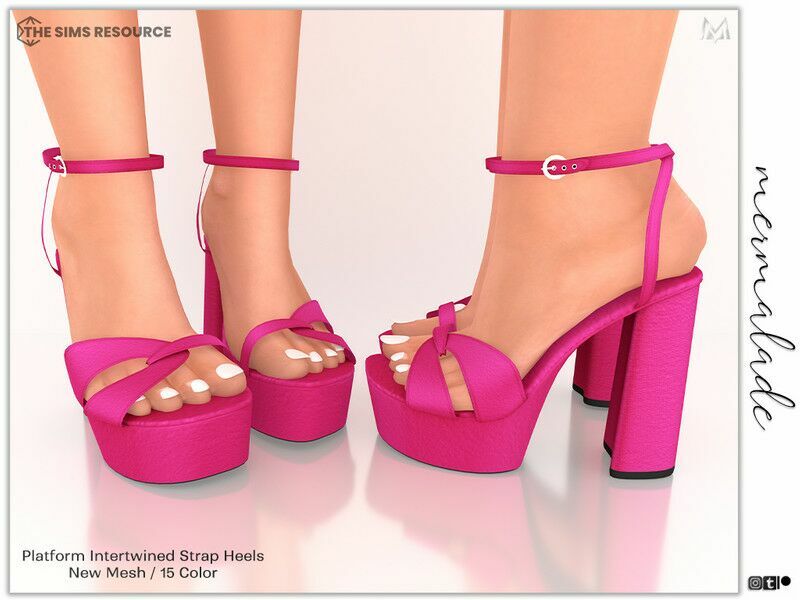 Platform Intertwined Strap Heels S227 By Mermaladesimtr 1 Platform Intertwined Strap Heels S227 By Mermaladesimtr Sims 4 CC