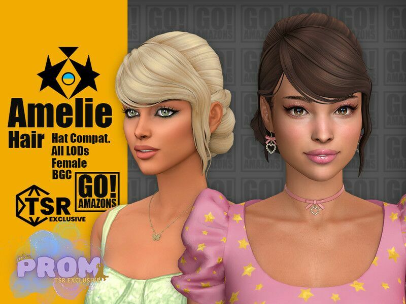 (Prom) Amelie Hair By Goamazons 1 (Prom) Amelie Hair By Goamazons Sims 4 CC