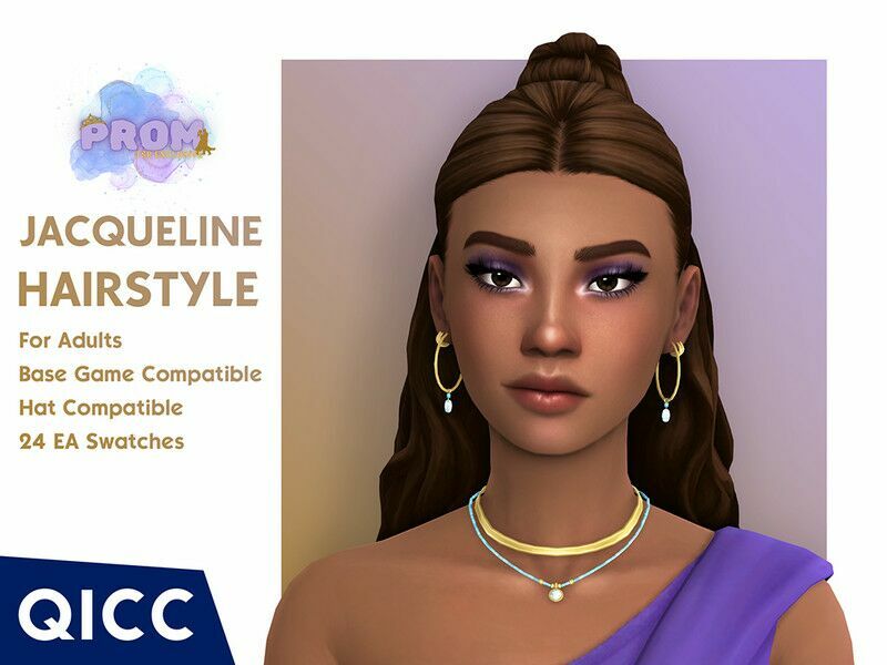 Prom – Jacqueline Hair By Qicc 1 Prom – Jacqueline Hair By Qicc Sims 4 CC