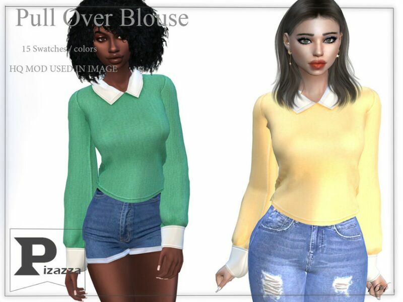 Pull Over Blouse By Pizazz 1 Pull Over Blouse By Pizazz Sims 4 CC