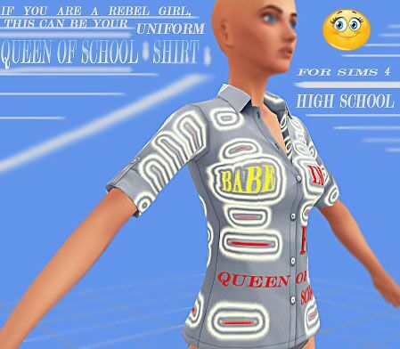 Queen School Shirt By Rubicitaaya 3 sims 4 cc queen school shirt by rubicitaaya 2