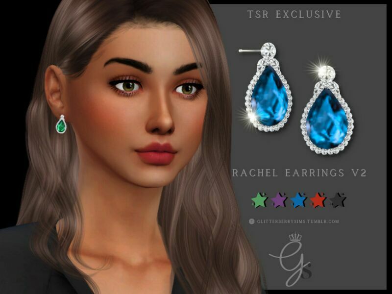 Rachel Earrings V2 By Glitterberryfly 1 Rachel Earrings V2 By Glitterberryfly Sims 4 CC
