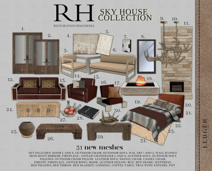 RH SKY House Collection 1 RH SKY House Collection Sims 4 CC