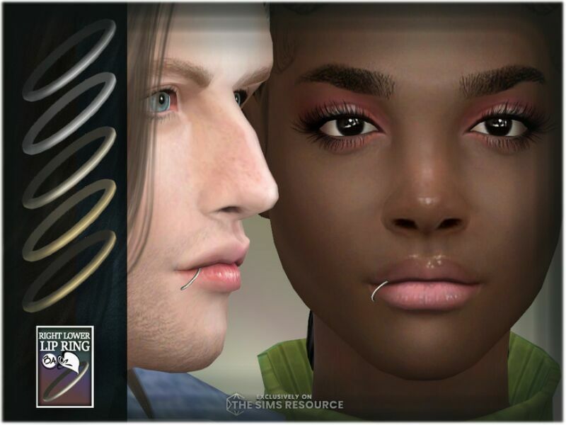 Right Lower LIP Ring By Bakalia 1 Right Lower LIP Ring By Bakalia Sims 4 CC