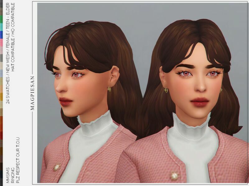 Ringing Hair By Magpiesan 1 Ringing Hair By Magpiesan Sims 4 CC
