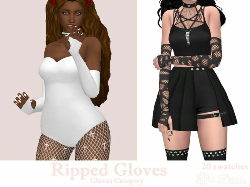 Ripped Gloves By Dissia 1 Ripped Gloves By Dissia Sims 4 CC