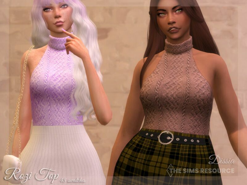 Rozi TOP By Dissia 1 Rozi TOP By Dissia Sims 4 CC