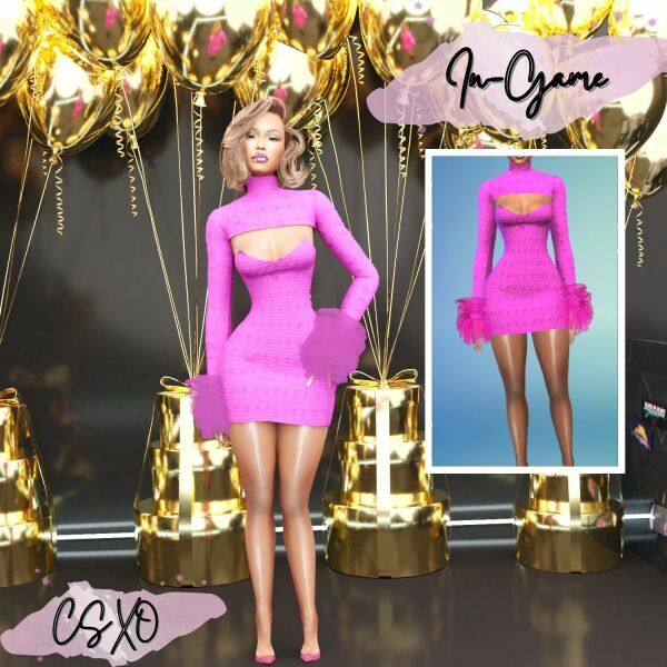 Ruffle Dress 1 Ruffle Dress Sims 4 CC