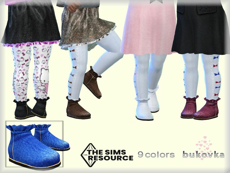 Ruffled Ankle Boots By Bukovka 1 Ruffled Ankle Boots By Bukovka Sims 4 CC