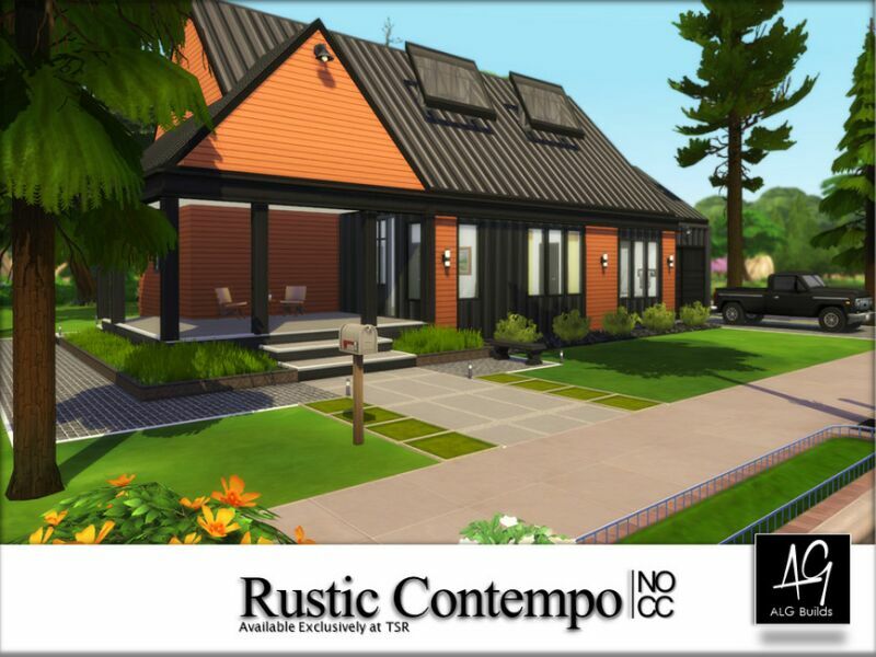 Rustic Contempo (NO CC) By Algbuilds 1 Rustic Contempo (NO CC) By Algbuilds Sims 4 CC