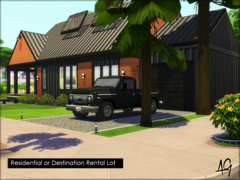 Rustic Contempo (NO CC) By Algbuilds 7 sims 4 cc rustic contempo no cc by algbuilds 2