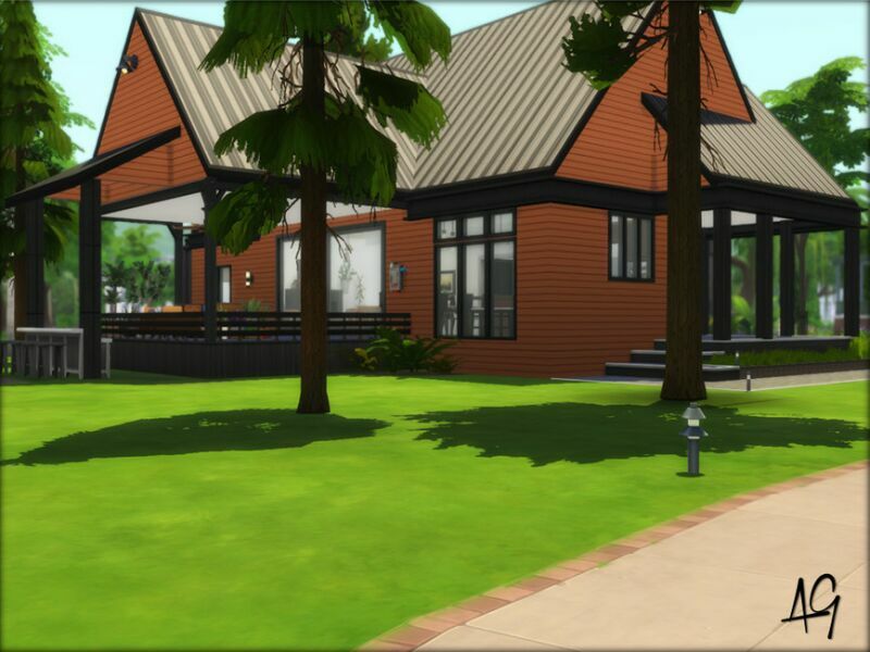 Rustic Contempo (NO CC) By Algbuilds 6 sims 4 cc rustic contempo no cc by algbuilds 3