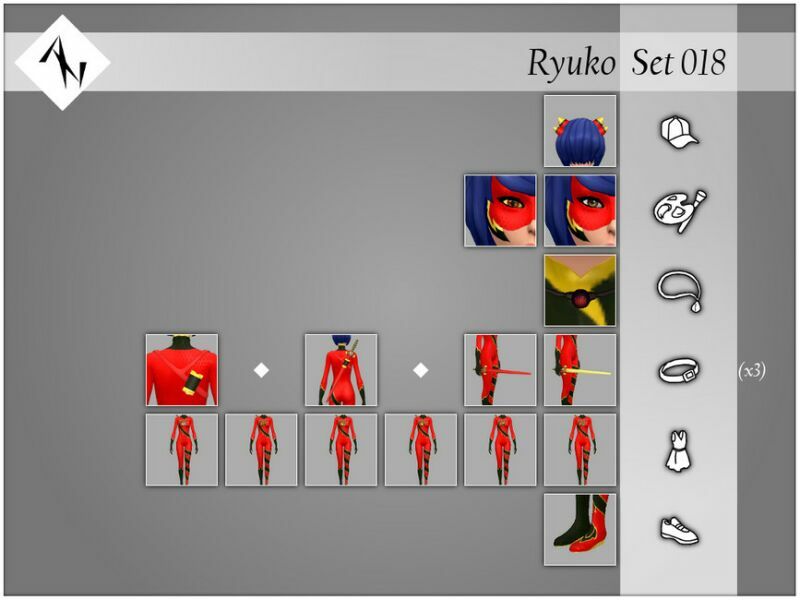 Ryuko – SET018 By Aleniksimmer 2 sims 4 cc ryuko set018 by aleniksimmer 2