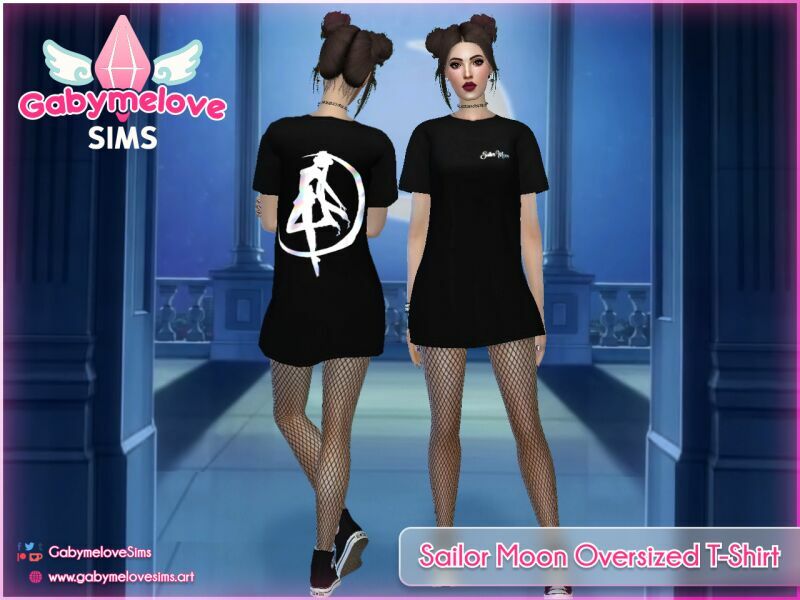Sailor Moon Oversized T-Shirt For Women | Updated 2024 1 Sailor Moon Oversized T-Shirt For Women | Updated 2024 Sims 4 CC