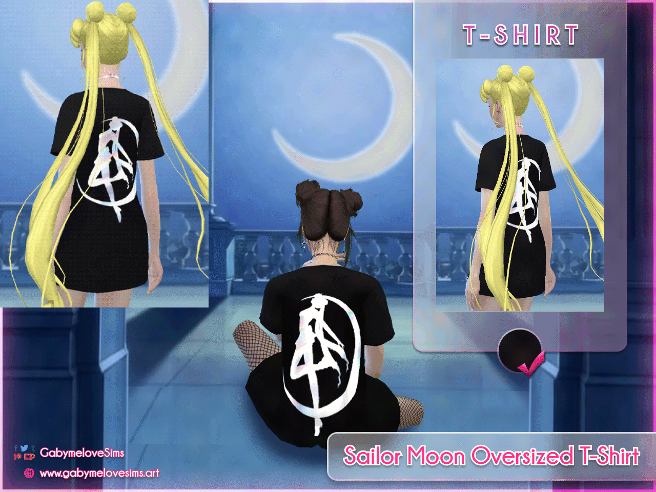 Sailor Moon Oversized T-Shirt For Women | Updated 2024 2 sims 4 cc sailor moon oversized t shirt for women updated 2024 2