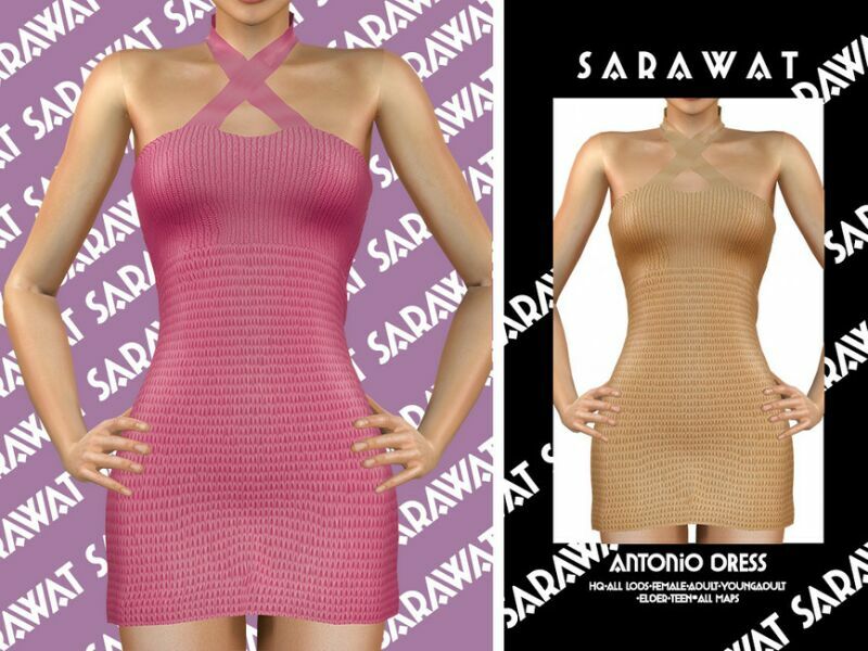 Sarawat_Antonio Dress By Sarawat 1 Sarawat_Antonio Dress By Sarawat Sims 4 CC