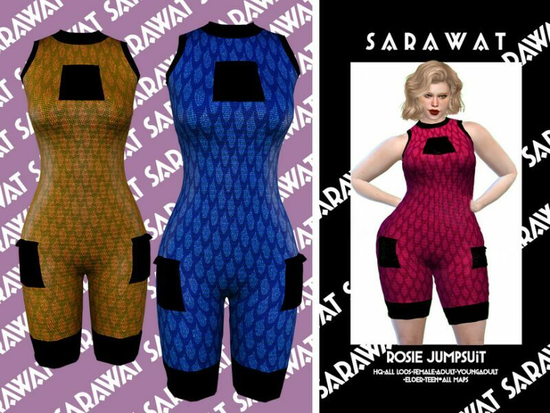 Sarawat_Rosie Jumpsuit By Sarawat 1 Sarawat_Rosie Jumpsuit By Sarawat Sims 4 CC