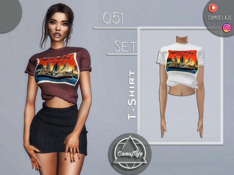 SET 051 – T-Shirt By Camuflaje 1 SET 051 – T-Shirt By Camuflaje Sims 4 CC