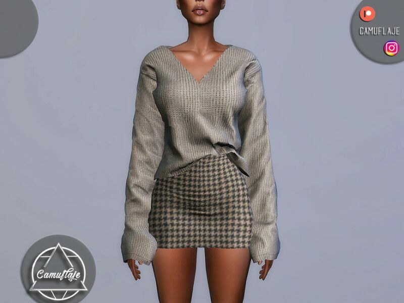 sims 4 cc set 178 skirt by camuflaje 2