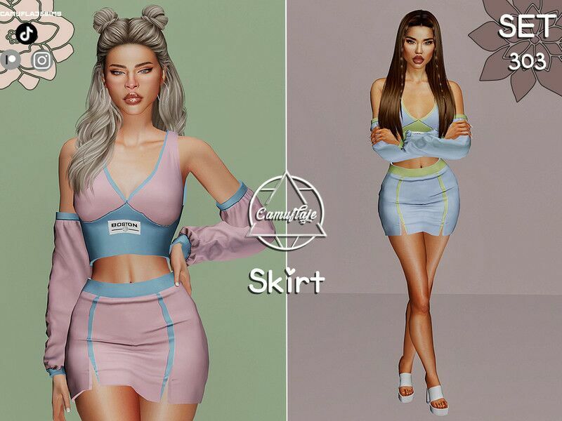 / SET 303 Skirt 1 / SET 303 Skirt Sims 4 CC