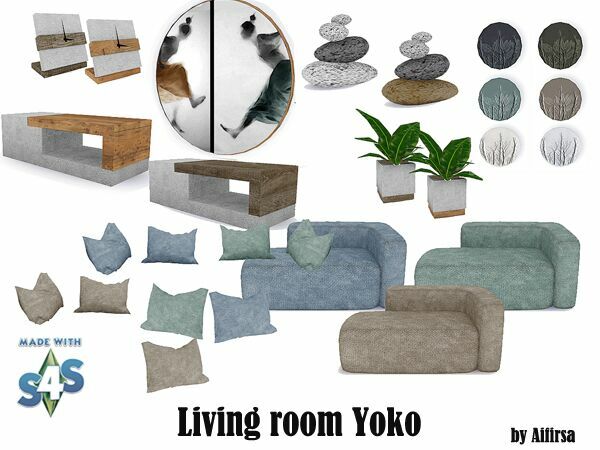 SET Of Furniture And Decor For The Living Room “Yoko” By Aifirsa 2 sims 4 cc set of furniture and decor for the living room yoko by aifirsa 2