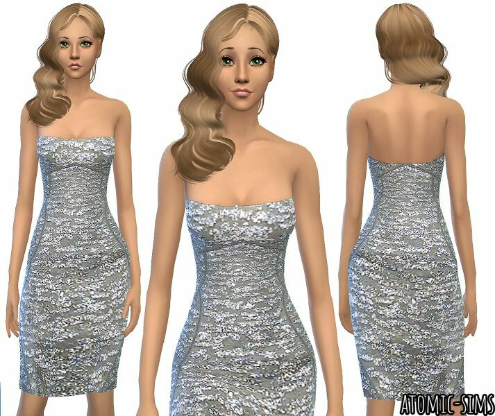 Simchic Armani Silver Knee Dress Conversion By Atomic-Sims Sims 4 CC