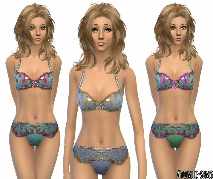 Simchic Victoria Secret Pale Blue Underwear Conversion By Atomic-Sims Sims 4 CC