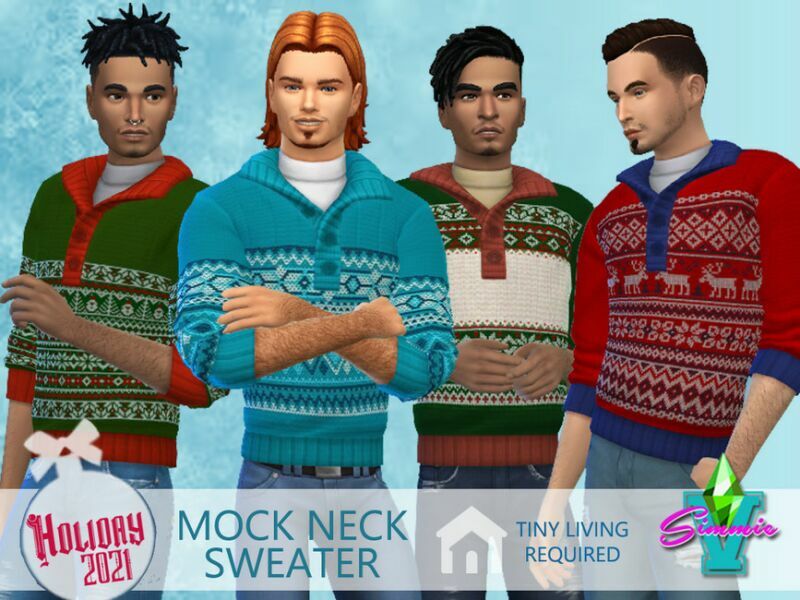 Simmiev Holiday21 Mock Neck Sweater By Simmiev 1 Simmiev Holiday21 Mock Neck Sweater By Simmiev Sims 4 CC