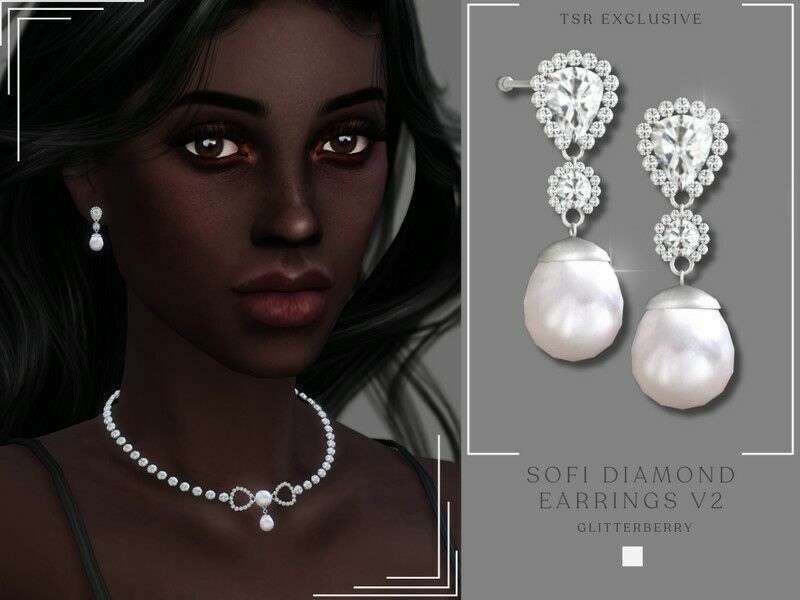 Sofi Diamond Earrings V2 By Glitterberryfly 1 Sofi Diamond Earrings V2 By Glitterberryfly Sims 4 CC