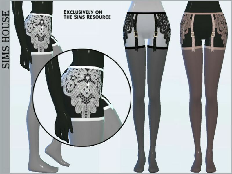 Solid Stockings With A Belt 1 Solid Stockings With A Belt Sims 4 CC