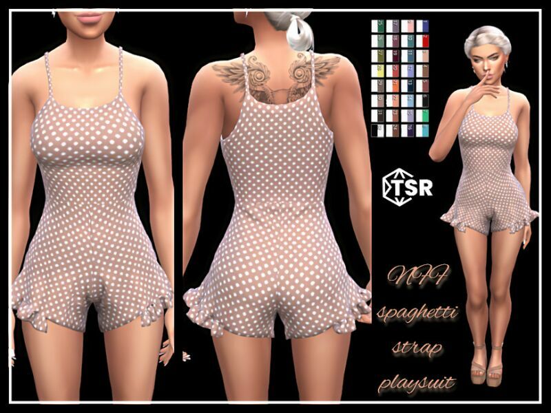 Spaghetti Strap Playsuit By Nadiafabulousflow 1 Spaghetti Strap Playsuit By Nadiafabulousflow Sims 4 CC