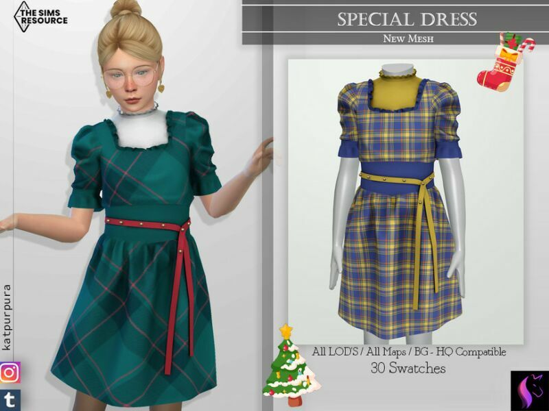Special Dress By Katpurpura 1 Special Dress By Katpurpura Sims 4 CC