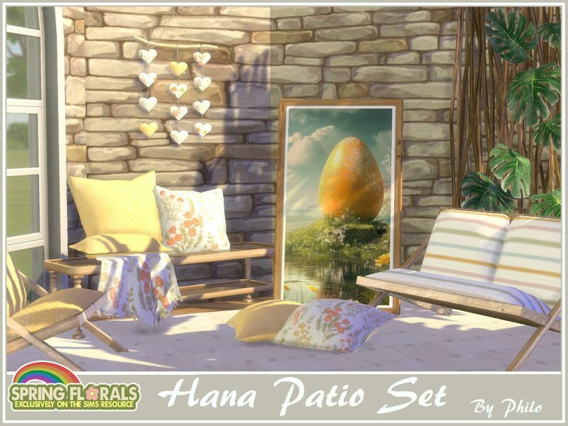 Spring Florals Hana Patio SET By Philo 1 Spring Florals Hana Patio SET By Philo Sims 4 CC